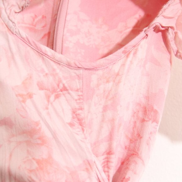 Maison Amory Sugarmilk Mini Dress in Strawberry Cream Pink Flutter Sleeve Small - Picture 6 of 12